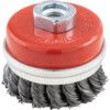 100 x 22mm Twist Knot Cup Brush 50 SWG - Plain Bore thumbnail-0