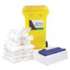 Oil Spill Kit, 120L Absorbent Capacity Per Kit, Wheeled Bin thumbnail-0