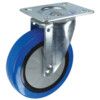 Light Duty/Medium Duty, Castor, 125mm, Unbraked, Swivel, Top Plate, Rubber, Blue thumbnail-0