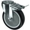 Light Duty/Medium Duty, Castor, 75mm, Braked, Swivel, Bolt Hole, Polyurethane, Black thumbnail-0