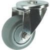 Castor, 125mm, Unbraked, Swivel, Top Plate, Rubber, Grey thumbnail-0