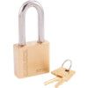 Keyed Padlock, Keyed Different, Brass, Gold, 50mm Width, Weatherproof thumbnail-0