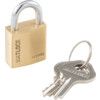 Keyed Padlock, Keyed Different, Brass, Gold, 20mm Width, Weatherproof thumbnail-0