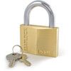 Keyed Padlock, Keyed Different, Brass, Gold, 60mm Width, Weatherproof thumbnail-0