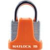 Keyed Padlock, Keyed Alike, Steel, Orange, 40mm Width, Weatherproof thumbnail-0