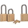 Keyed Padlock, Keyed Different, Brass, Gold, 45mm Width, Weatherproof thumbnail-0