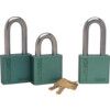 Keyed Padlock, Keyed Different, Aluminium, Green, 50mm Width, Weatherproof thumbnail-0