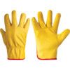 General Handling Gloves, Yellow, Leather Coating, Unlined, Size 10 thumbnail-0