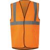 Hi-Vis Vest, Orange, XL, Hook & Loop Closure, Polyester thumbnail-0