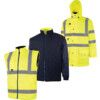 Hi-Vis Reversible Coat, 5-in-1, Waterproof, 4XL, Yellow, Polyester, EN20471 thumbnail-0