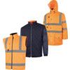 Hi-Vis Reversible Coat, 5-in-1, Waterproof, XL, Orange, Polyester, EN20471 thumbnail-0