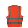 Hi-Vis Waistcoat, Unisex, Orange, Polyester, Hook & Loop Closure, 3XL thumbnail-1