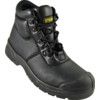 Unisex Safety Boots Size 9, Black, Leather, Steel Toe Cap thumbnail-0