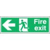 Fire Exit Arrow Left Vinyl Sign 450mm x 150mm thumbnail-0