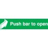 Fire Exit Push Bar to Open Vinyl Sign 600mm x 100mm thumbnail-0