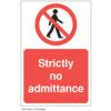 Strictly No Admittance Rigid PVC Z-Barrier Sign 200mm x 300mm thumbnail-0