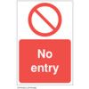 No Entry Rigid PVC Z-Barrier Sign 200mm x 300mm thumbnail-0