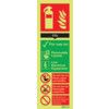 Carbon Dioxide Fire Extinguisher Photoluminescent Rigid PVC Sign 90mm x 280mm thumbnail-0