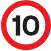 Max Speed 10mph Wall-fix Class 2 Reflective Aluminium Sign 600mm x 600mm thumbnail-0