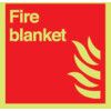 Fire Blanket Photoluminescent Rigid PVC Sign 100mm x 100mm thumbnail-0