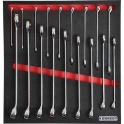 18 Piece 6 - 24mm Professional Combination Spanner Set in Tool Control 2/3 Foam Inlay.
 thumbnail-0