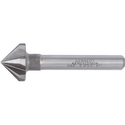 90°, Countersink, 5/8in., Straight Shank, 6 fl, Cobalt High Speed Steel