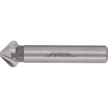 90°, Countersink, 15mm, Straight Shank, 3 fl, Cobalt High Speed Steel