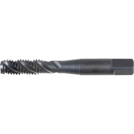 Machine Tap, 3/8in. x 16 UNC, UNC, Spiral Flute, High Speed Steel, Steam Tempered