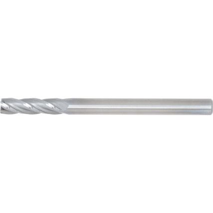 End Mill, Regular, Plain Round Shank, 4mm, Bright, Carbide, 4fl