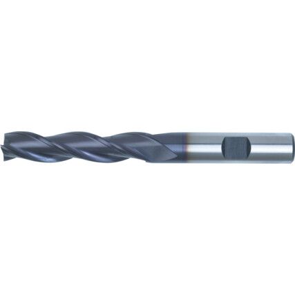 07, Long Series, Slot Drill, 4mm, 3 fl, Weldon Flat, Cobalt High Speed Steel, TiAlN