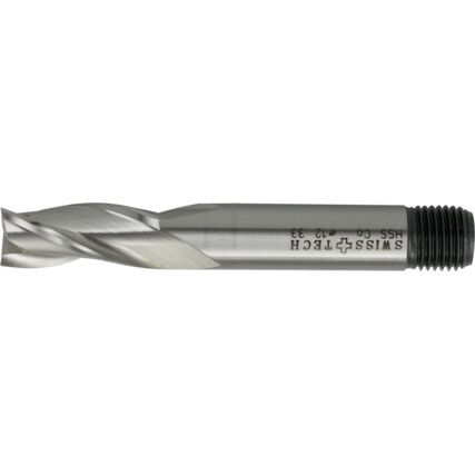 33, Regular, Slot Drill, 3mm, 3fl, Threaded Shank, Cobalt High Speed Steel, Uncoated