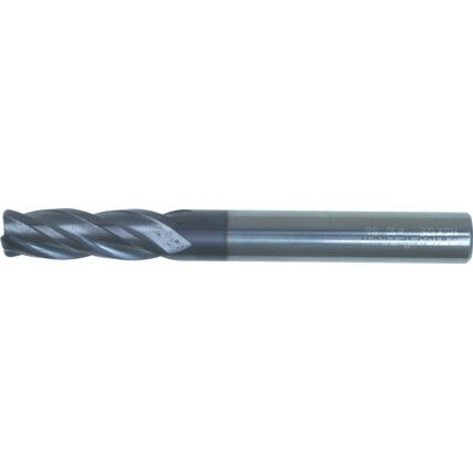 86, End Mill, Corner Radius, 8mm, Plain Round Shank, 4fl, Carbide, AlTiN