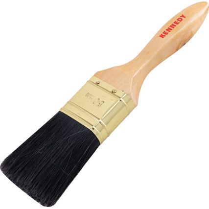 2in., Flat, Natural Bristle, Angle Brush, Handle Wood