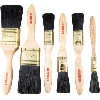 1/2in./1in./2in., Flat, Natural Bristle, Angle Brush Set, Handle Wood