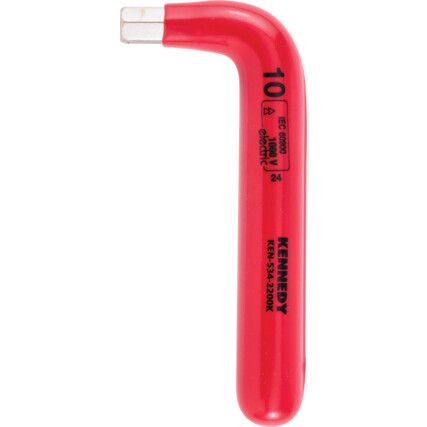 Hex Key, Insulated L-Handle, Hex, Metric, 10mm