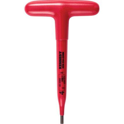 Hex Key, Insulated T-Handle, Hex, Metric, 4mm