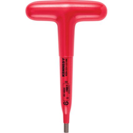 Hex Key, Insulated T-Handle, Hex, Metric, 6mm