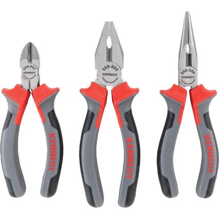 Pliers Set, Smooth/Serrated, Chrome Vanadium Steel, Set of 3