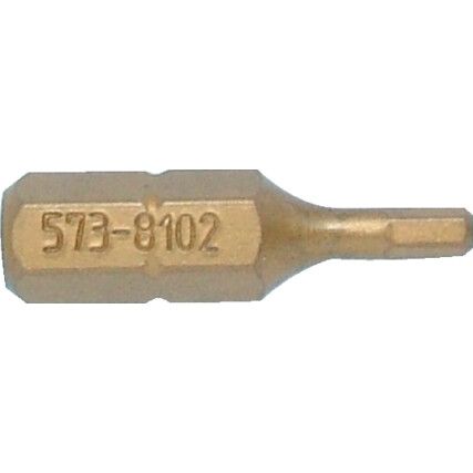 Screwdriver Bit, 2.5mm, Hex, 1/4" Hex