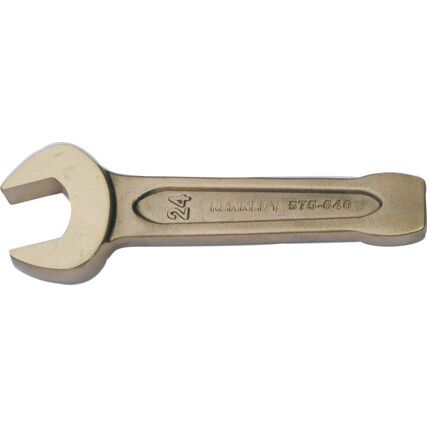 Single End, Non-Sparking Open End Slogging Spanner, 24mm, Metric