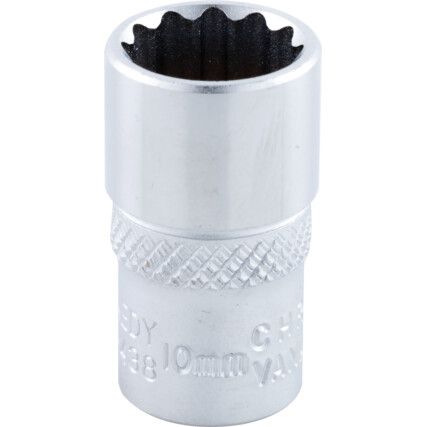 1/4in. Drive,  Bi-Hexagon Socket, 10mm,  Metric,  12 Point