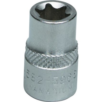 3/8in. Drive,  Torx Socket, E14mm,  Torx,  6 Point