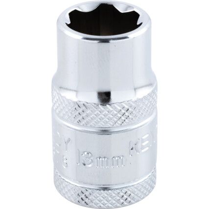 1/2in. Drive,  KenGrip Socket, 13mm,  Metric,  6 Point