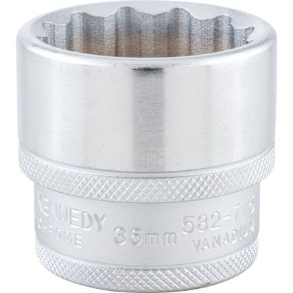 1/2in. Drive,  Bi-Hexagon Socket, 36mm,  Metric,  12 Point