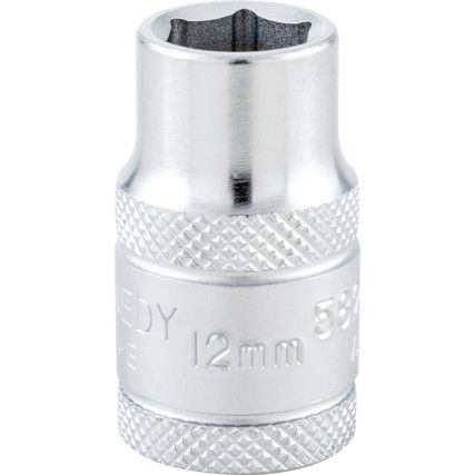 1/2in. Drive,  Hexagon Socket, 12mm,  Metric,  6 Point