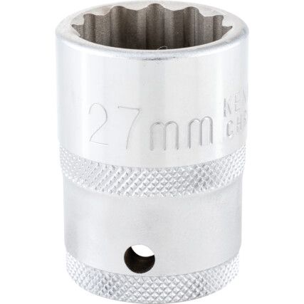 3/4in. Drive,  Bi-Hexagon Socket, 27mm,  Metric,  12 Point