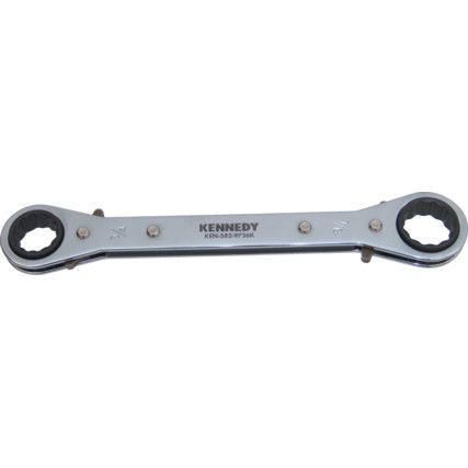 Double End, Ratchet Ring Spanner, 3/4in. x 7/8in., Imperial