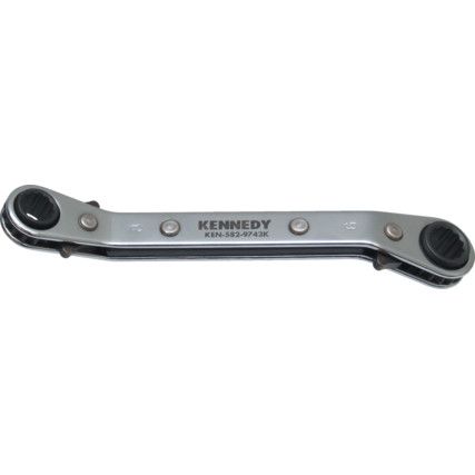 Double End, Ratchet Ring Spanner, 8 x 9mm, Metric