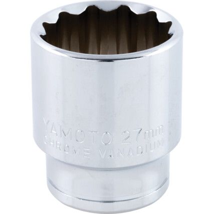 1/2in. Drive,  Bi-Hexagon Socket, 27mm,  Metric,  12 Point