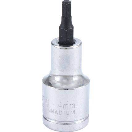 1/2in. Drive,  Hexagon Bit Socket, 4mm,  Metric